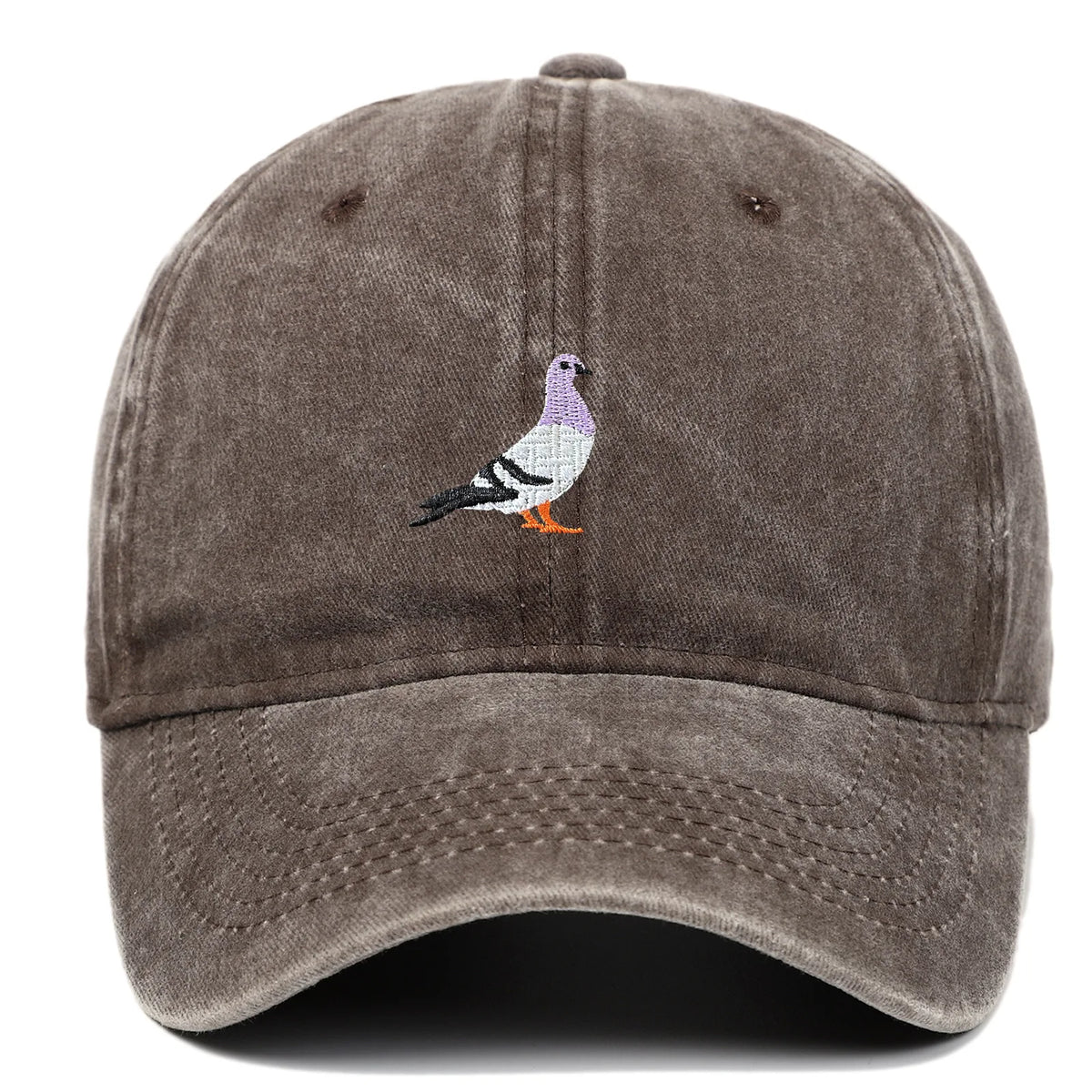 Spring New Pigeon Embroidery, Water Wash, Sun Protection Sun Hat for Men and Women Outdoor Sports, Fishing, Sun Protection Baseb