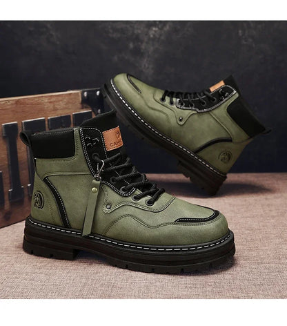 Hommes bottes 2025 chaussures décontractées hiver plate-forme en cuir concepteur de luxe Chelsea Cowboy travail en plein air sécurité cheville baskets
