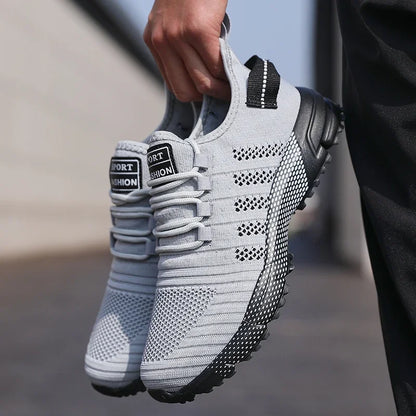 Zapatillas casuales para hombre de malla, ligeras, transpirables, con suela suave, calzado deportivo sin cordones tipo mocasín para hombre