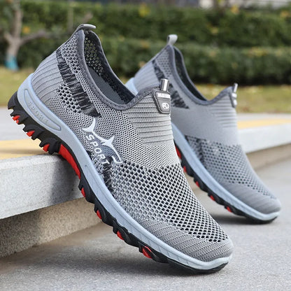 Letnie sneakersy męskie – sportowe buty męskie z siateczki, oddychające buty sportowe z płótna, lekkie sneakersy, tanie buty, wyprzedaż