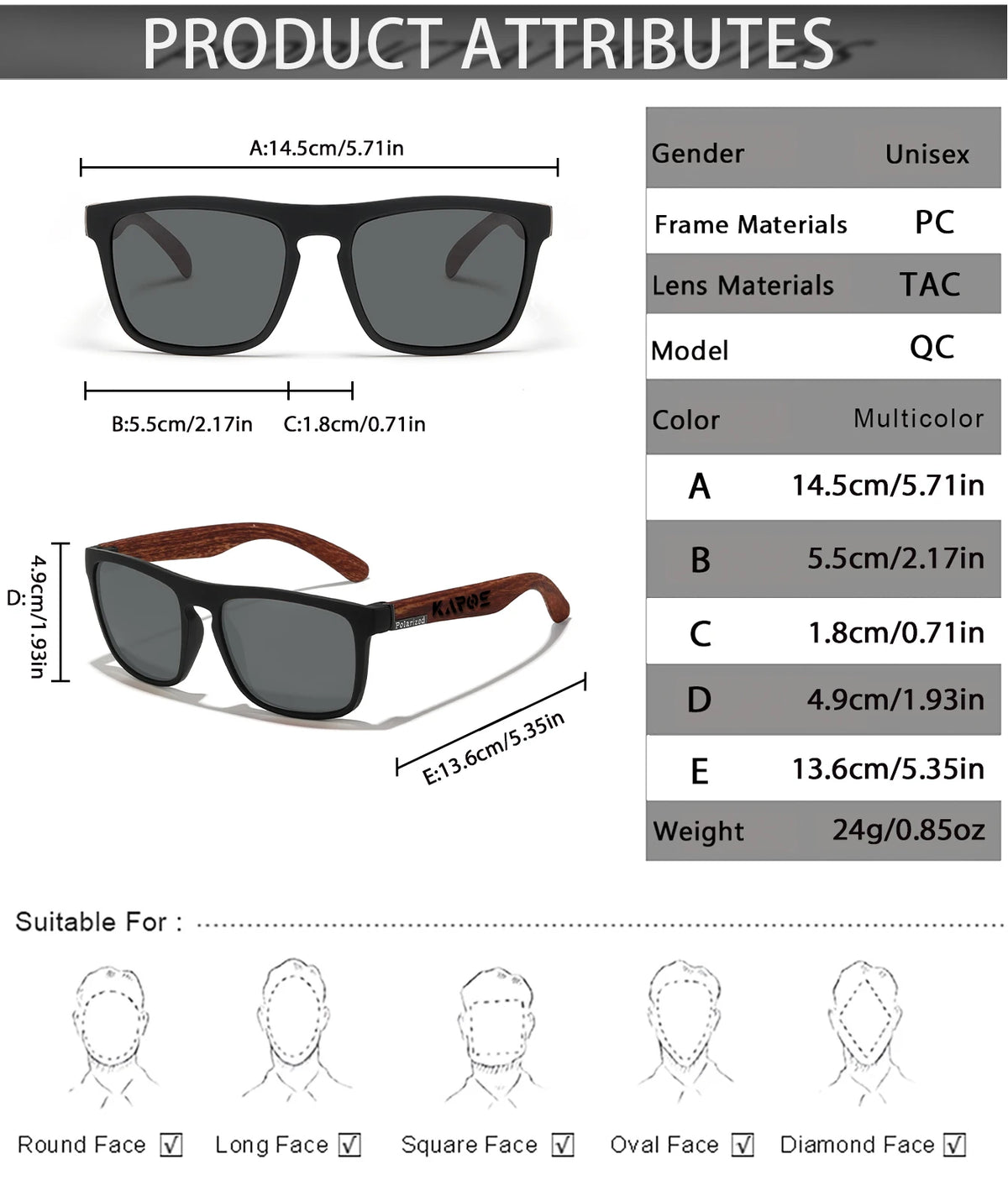 KAROS Polarized Sunglasses Unisex Car Driver Anti-Glare Goggles Outdoor for travel fishing beach UV400 eyeglasses