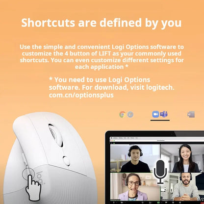 Logitech Lift Ergonomic Bluetooth Wireless Mouse Vertical Mouse Small Mouse Business Office 3 Devices Switch In Seconds