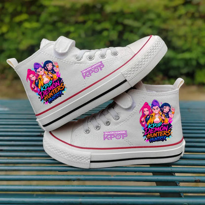 Chaussures en toile pour enfants Rumi Mira Zoey, chaussures pour filles, chaussures de sport, baskets à motifs, chaussures pour enfants, chaussures de tennis à tige haute, chaussures de ville.