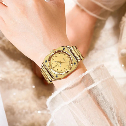 POEDAGAR Fashion Square Ladies Wristwatch Stainless Steel Waterproof Luminous Woman Watch Elegant Luxury Women's Quartz Watches
