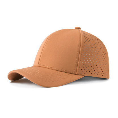 VOBOOM Boné de basebol para homem de secagem rápida, em malha cortada a laser, com aba curva e fecho de pressão, para corrida ao ar livre e viagens, preto