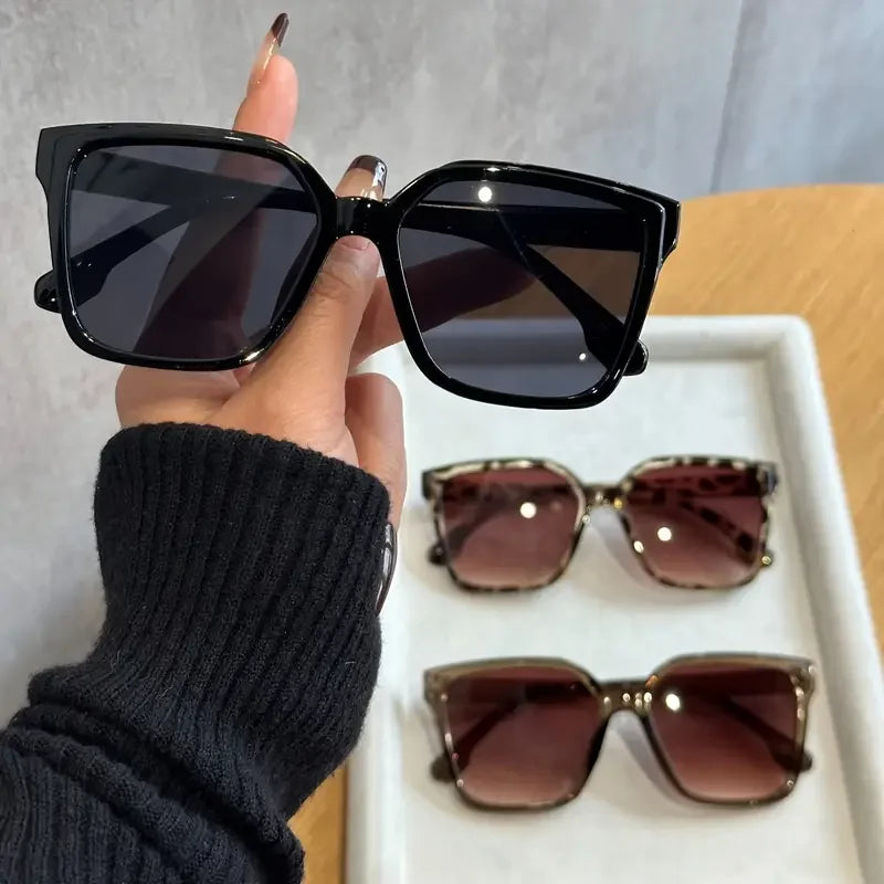 3Pcs Women's Retro Fashion Oversized Rectangular Frame Combination Sunglasses Uv Protection Outdoor Sunglasses