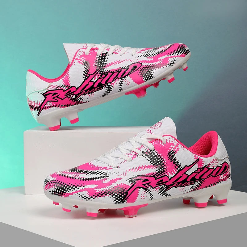Nouvelles chaussures de football pour hommes, crampons FG, pointes longues TF, crampons pour terrain synthétique, chaussures de football Yonug, antidérapantes, unisexes, pour entraînement et match sur gazon extérieur