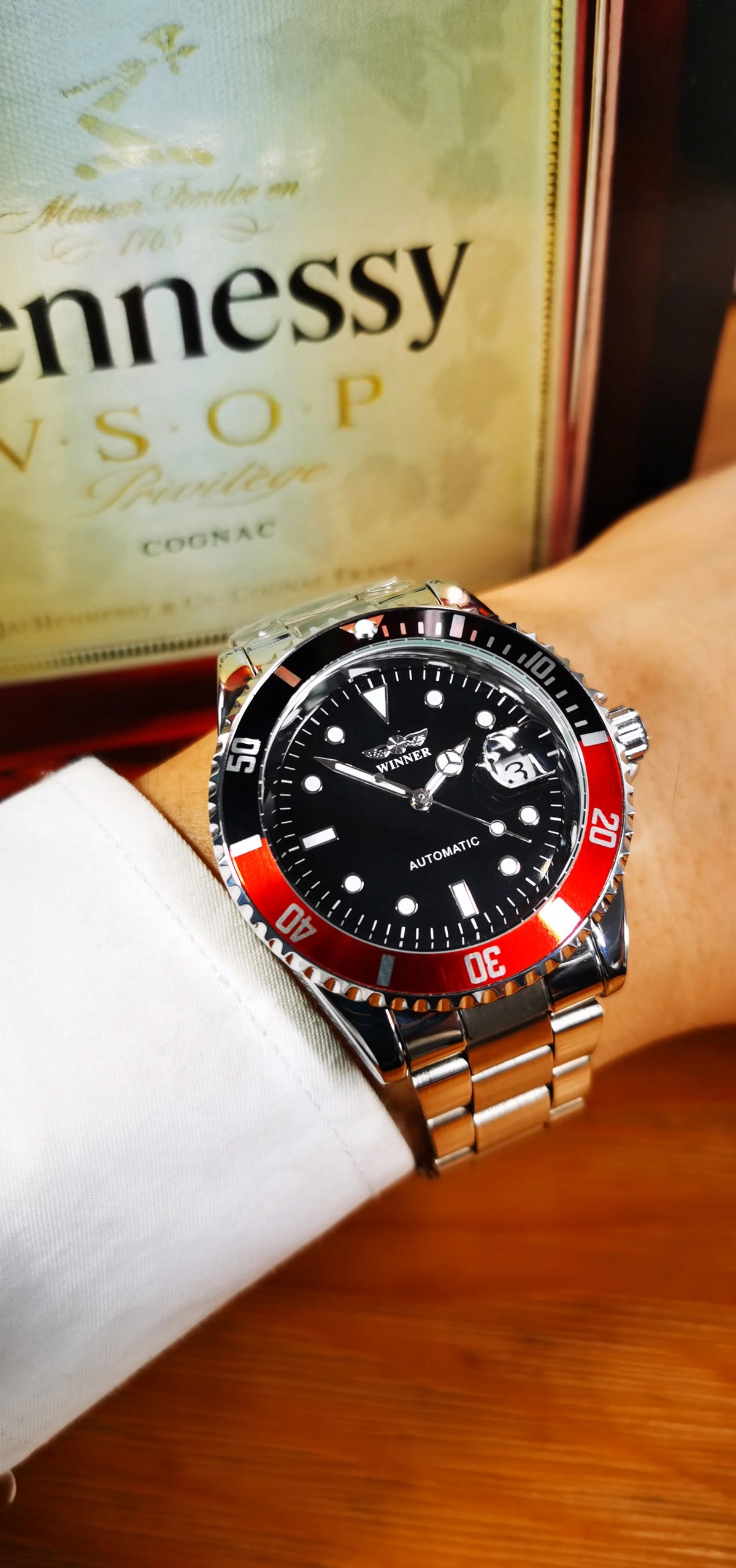 Reloj mecánico clásico para hombre: marca de lujo, estilo profesional, movimiento automático, bisel giratorio, esfera luminiscente, correa de acero