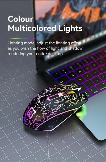 RGB Gaming Mouse 2.4G Wireless Mouse Bluetooth Mouse 1600DPI 6 Mute Buttons Mice Ergonomic Dual-Mode Office Mice For MacBook PC