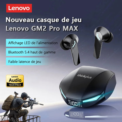 New Lenovo XT53 Wireless Bluetooth 5.4 Earphones LED Digital Display Waterproof Earbuds Noise Cancelling Gaming Headset