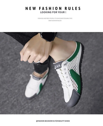 Ανδρικά casual αθλητικά παπούτσια slip-on με κορδόνια, αναπνεύσιμο mesh, unisex, για άνοιξη και φθινόπωρο, χαμηλά, επίπεδα, γρήγορη και εύκολη εφαρμογή