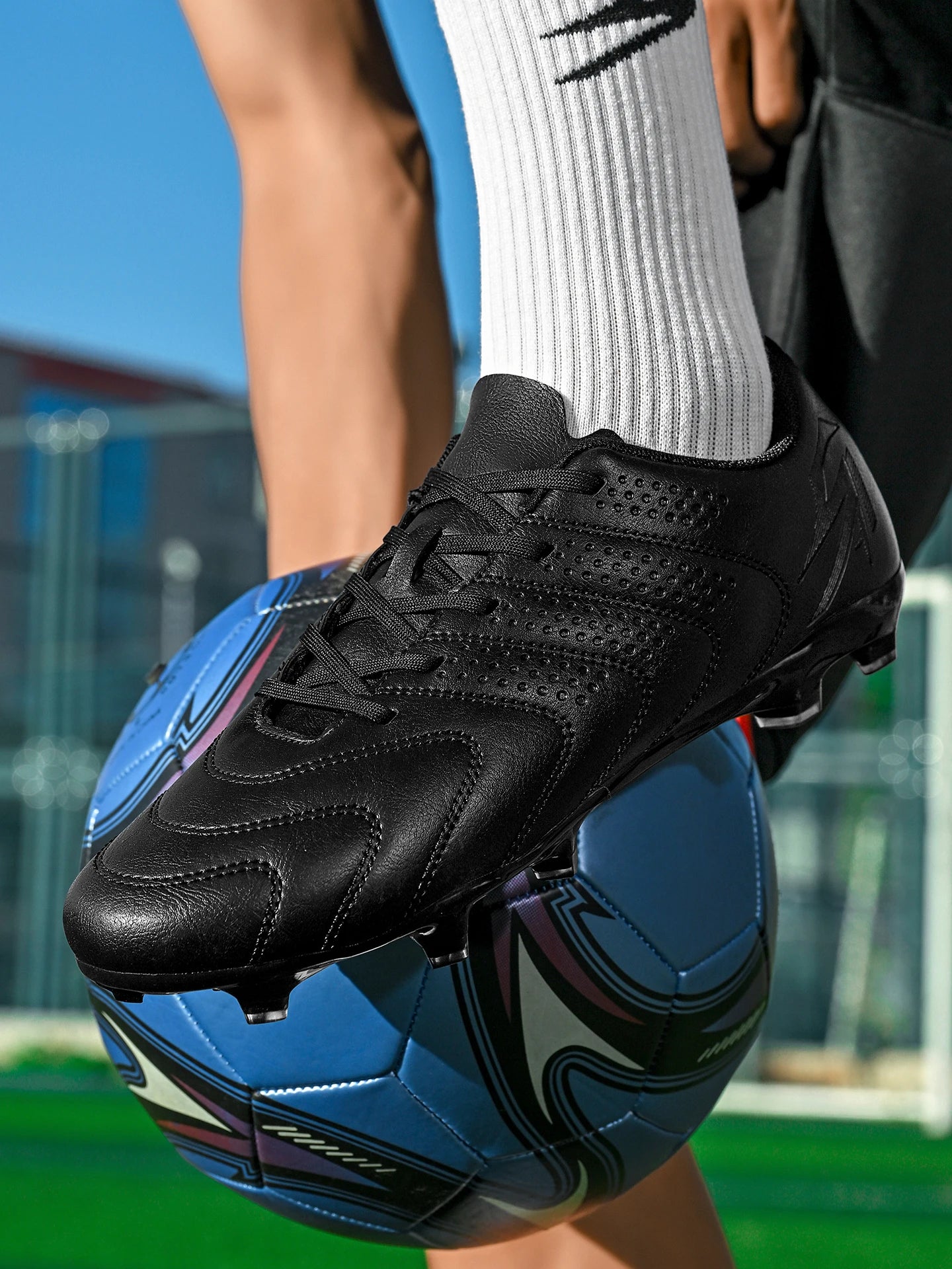 Sport Field AG/FG Soccer cleats，PU Fabric Sweat-wicking Upper，TPU Wear-resistant Sole，Sturdy Durable for Men Women Kids