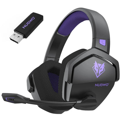 Casque de jeu sans fil NUBWO G06 avec microphone pour PS5, PS4, PC, mobile, commutateur, casque de jeu double Bluetooth 5.3 2,4 GHz
