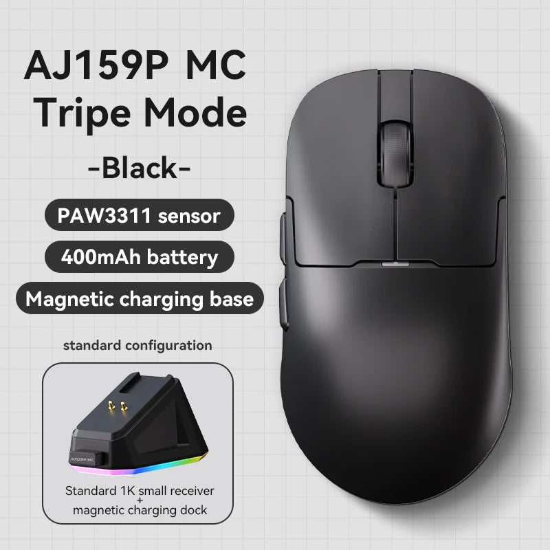 AJAZZ AJ159 APEX/AJ159PRO Wireless Gamer Mouse with RGB Magnetic Charging Base Lightweight  AJ159P Gaming Mouse for PC Laptop