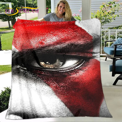 Game God of War Gamers Soft Plush Blanket,Flannel Blanket Throw Blanket for Living Room Bedroom Bed Sofa Picnic Cover Bettdecke