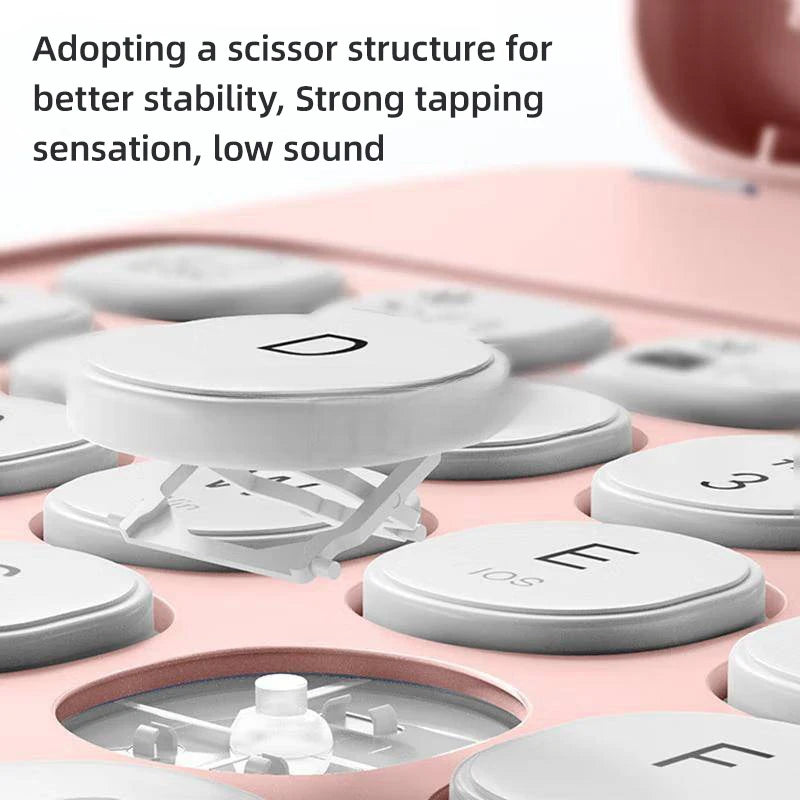 10 in Wireless Keyboard For Apple Xiaomi Huawei Samsung Bluetooth Mouse For iOS Android Windows System Round Keycaps Big Battery