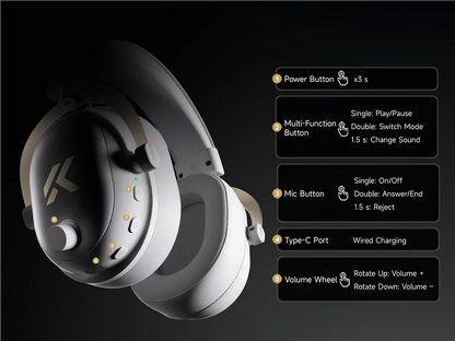 MCHOSE V9 Turbo + Wireless Gaming Headset 60mm 7.1 Surround Sound Professional Esports Headphones With RGB Charging Base