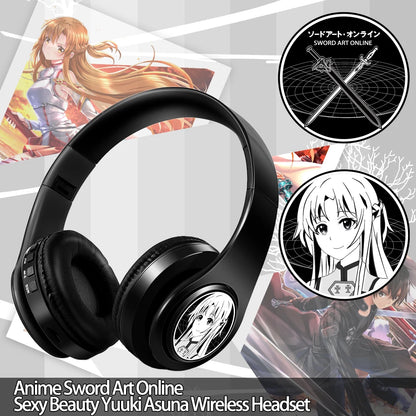 Japan Anime Headphone Demon Slayer Kimetsu No Yaiba Kamado Tanjirou Cosplay Bluetooth Headset Earphone with Mic Support TF Card