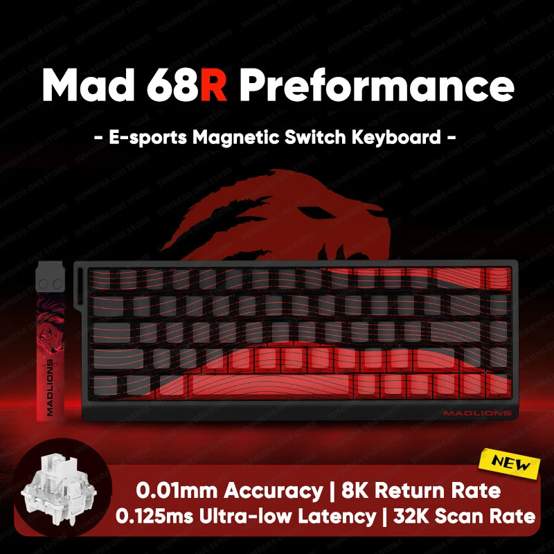 Madlions mad60he Mad60 Mad68 HE Mechanical Keyboard Magnetic Switch Mad60he Wired Game Keyboard Rapid Trigger Rgb Keyboard