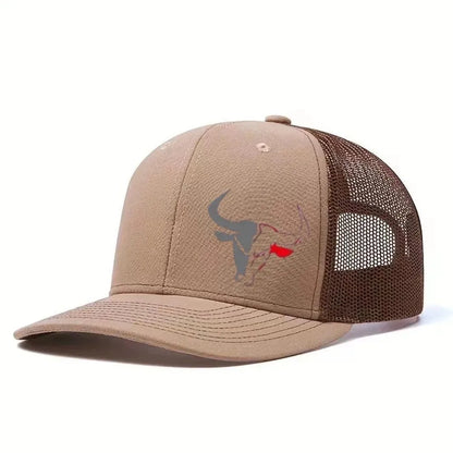 2026 New Casual Bull Head Print Summer Baseball Cap Breathable Hip Hop Sports Visor Mesh Adjustable Sun Hats Men Women