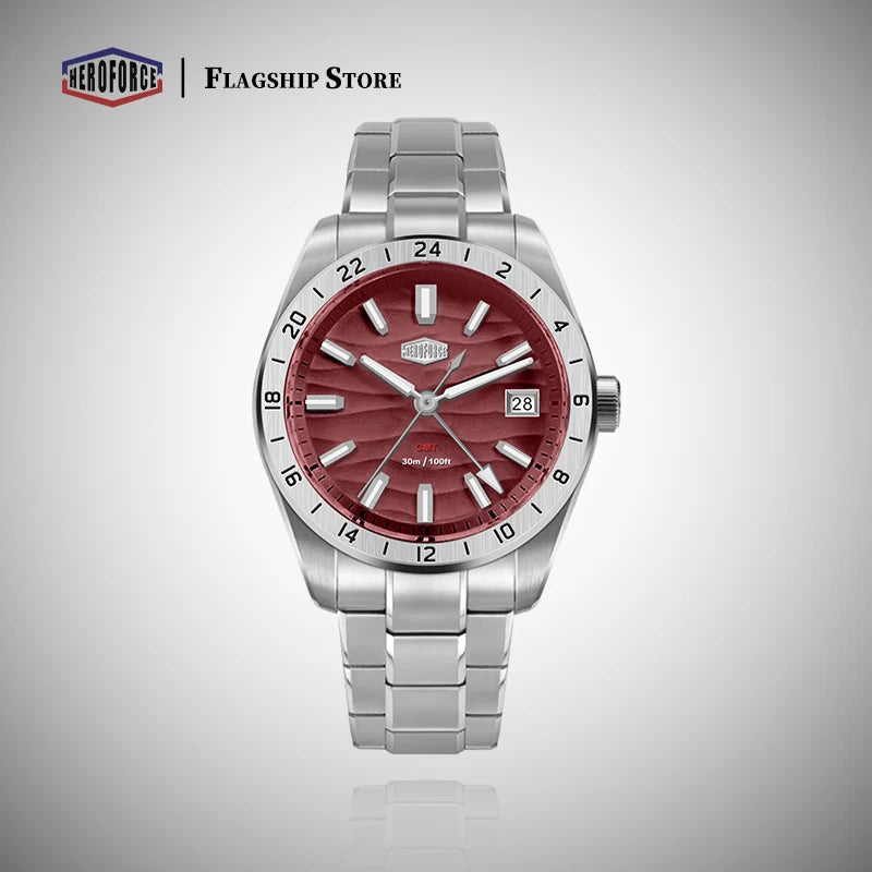HEROFORCE Men's Well-known Brand Watch; Men's Fashion Waterproof Luminous Stainless Steel Band Casual Calendar Quartz Men Watch