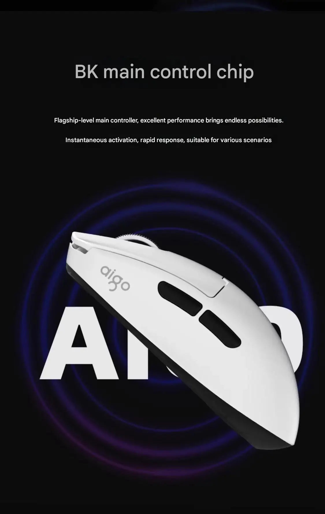 Aigo GM80 PLUS PRO Wireless Mouse Bluetooth PAW3311/PAW3395 Lightweight 1000HZ Wired Three-mode Gaming E-sports Mouse Gift