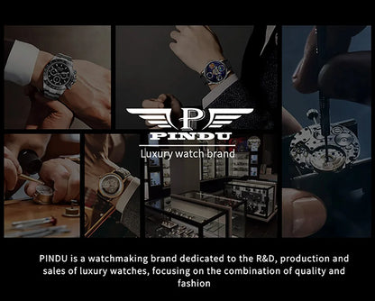 2025 NEW PINDU design Rotating dial Mechanical Watch Men Japan NH35 Movement Sapphire Waterproof TOP-luxurious Automatic watch
