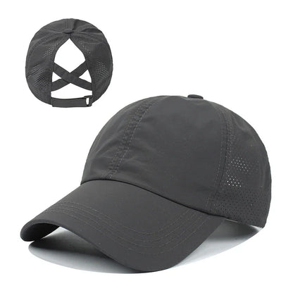 Cappellino da baseball estivo, completo da golf, cappellino sportivo e per il tempo libero con striscia trasversale, cappellino a becco d'anatra in rete ad asciugatura rapida