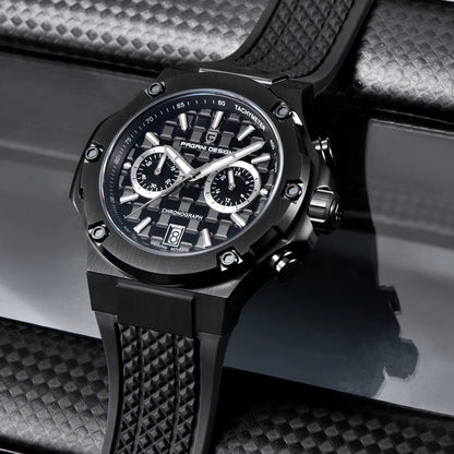 Relojes de cuarzo para hombre PAGANI DESIGN: cronógrafo deportivo de lujo, hermético, con agujas luminiscentes y cristal de zafiro con tratamiento antirreflectante