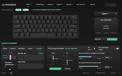MONSGEEK FUN60 PRO&MAX HE Mechanische Tastatur mit Magnetschaltern, 60% kabellose Gaming-Tastatur, Rapid Trigger, 8K ARGB, Custom-Tastatur
