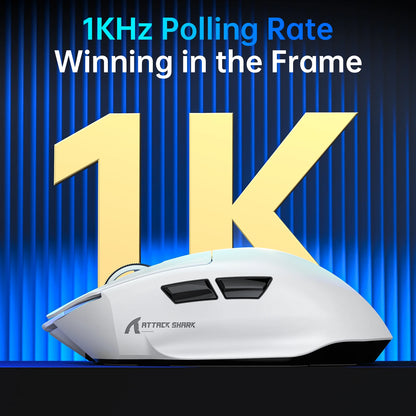 ATTACK SHARK V6  Wireless Gaming Superlight Mouse with RGB Magnetic Charging Dock,PAW3311 Sensor,Macro Gaming Mouse