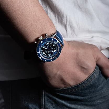 Sugess Watch 1963 Men Watches ST1901 Chronograph Luminous Mechanical Wristwatches Waterproof Crystal Sapphire Italian Leather