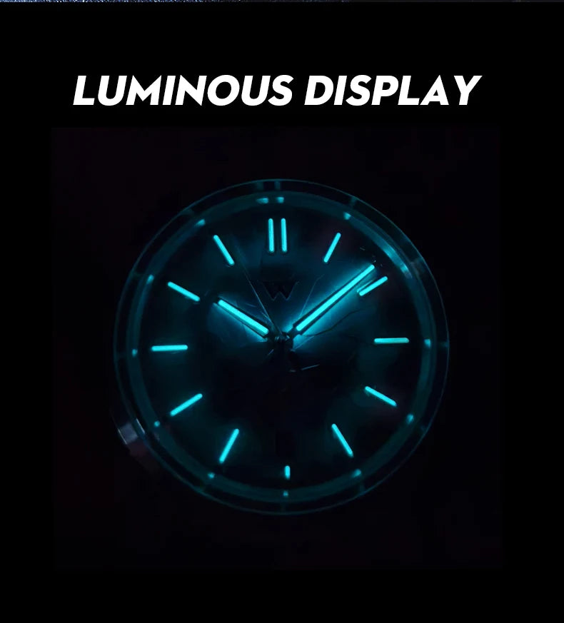 WM Watch Automatic Mechanical Watch NH35 Glacier Series 100M Waterproof AR Coated Sapphire Welly Merck Watches For Man WM226