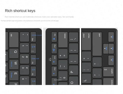 Mini Bluetooth Wireless Keyboard - 78 Keys Portable for PC/Tablet/Smartphone, Compatible with iPad, Compact Design forOffice