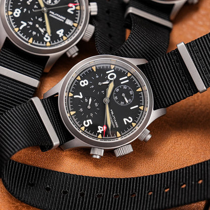 Militado ML1868KF Quartz Watch VK67 Chronograph Movement Military 3 Dial Vintage Watch 100m Waterproof Sapphire Crystal Watches