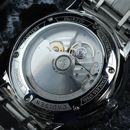 CADISEN Automatic Mechanical Ultra-thin Wristwatch MIYOTA 9015 Top Brand Luxury Curved Single-dome Sapphire Crystal Watch Man