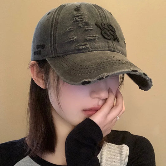 2026 New Retro Washed Cotton Baseball Cap Unisex Letter Embroidery Caps Adjustable Casual Outdoor Streetwear Sports Dad Hats