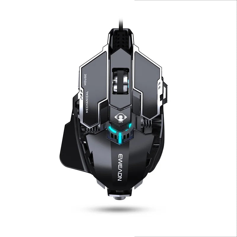 Mechanical Metal Gaming Mouse Wired Ergonomic RGB Backlit Game Mouse 12800 DPI Optical USB Mause Computer Mouse For Desktop PC