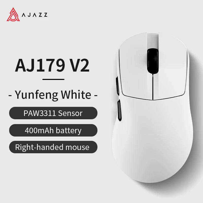 AJAZZ AJ179 V2 MAX Tri-mode right-handed mouse 56g lightweight PAW3311 sensor Huanuo Micro Switch TelinkMicrochip