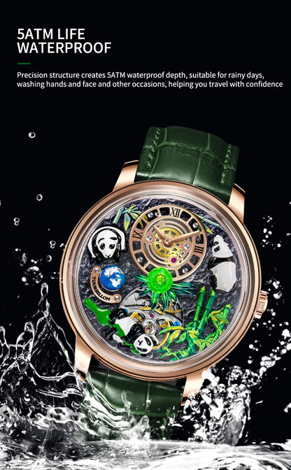PINDU Panda National Treasure Series Mechanical Watch Men M2791B Movement Sapphire Mirror Waterproof Automatic Mechanical Watch