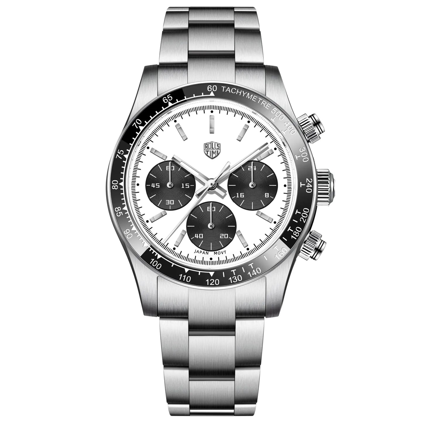 Rossitimi Casual Elegance Men Quartz Watch  Light Luxury Premium Stainless Steel Sapphire Small Three-Pin Luminous Diving Watch