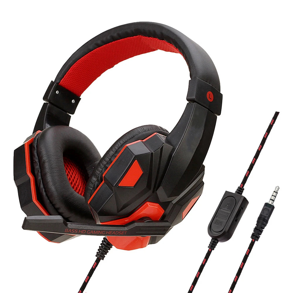 3.5mm Wired Headset Gaming Headset 120° Adjustable Gamer Headset With Noise Cancelling Microphone For PS4 5/Smart Phone/Computer