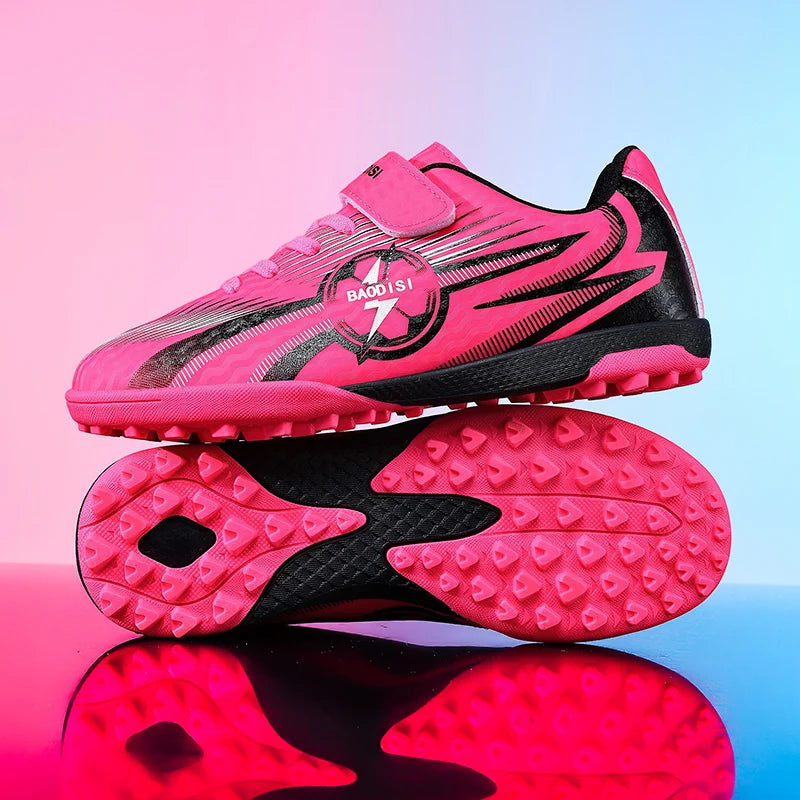 Nouvelles chaussures de football pour enfants, chaussures de sport pour terrain, chaussures de football pour garçons, chaussures de futsal, chaussures de sport d'intérieur à crampons, chaussures de football originales à c