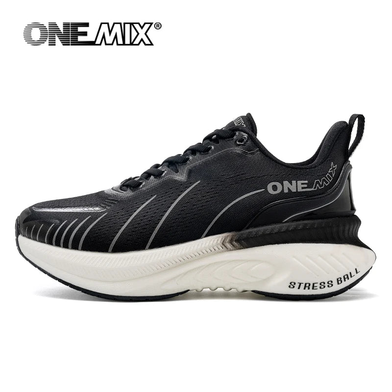 Zapatillas de running ONEMIX White Road para hombre con amortiguación de aire, deportivas de exterior, zapatillas de entrenamiento masculinas de verano para jogging, calzado para mujer