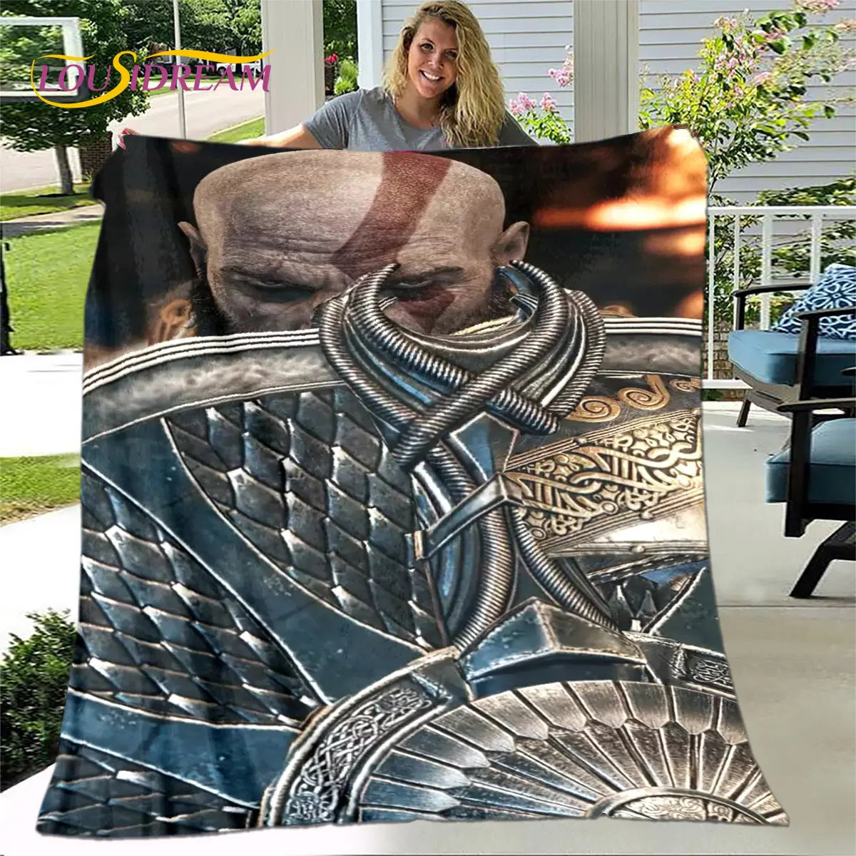Game God of War Gamers Soft Plush Blanket,Flannel Blanket Throw Blanket for Living Room Bedroom Bed Sofa Picnic Cover Bettdecke