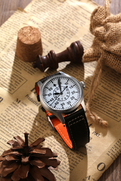 【Escapement Time】Automatic Movement Pilot Watch withType-B or Type-A   Black Dial and 40mm Case waterproof 100M