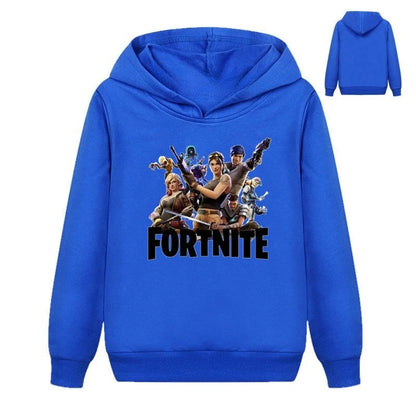 Sudaderas infantiles con estampado de Fortnite, estilo cartoon, cómodas y holgadas, con manga larga, para otoño e invierno
