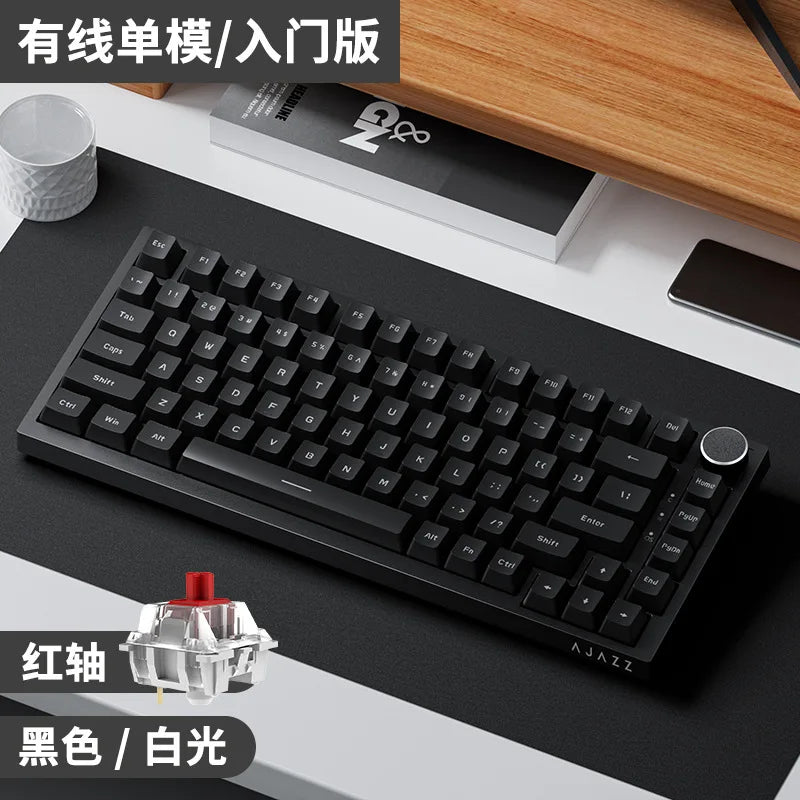 Ajazz AK820/AK820Pro gaming mechanical keyboard Bluetooth 5.1/Wireless/wired c custom keyboard with heat exchange sealed button