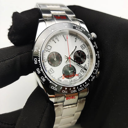 20 Colors dress 39mm Quartz Chronograph Sapphire Crystal Stainless Luminous Men's Watch VK63 Movement Calendar Strap