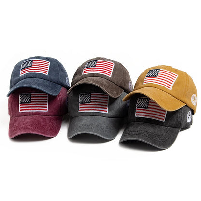 USA-Flagge Herren-Baseballkappe Retro-Stickerei Gewaschene Baumwolle Dad Hats Mode Damen Hip-Hop-Kappen Sommer Outdoor-Sonnenvisier-Hut